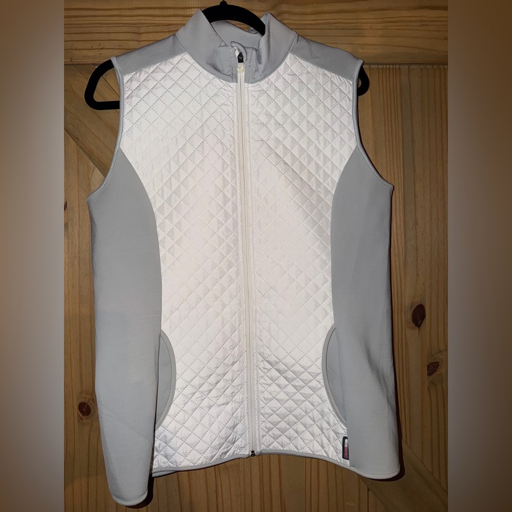 Slazenger Women's White and Gray Quilted Vest